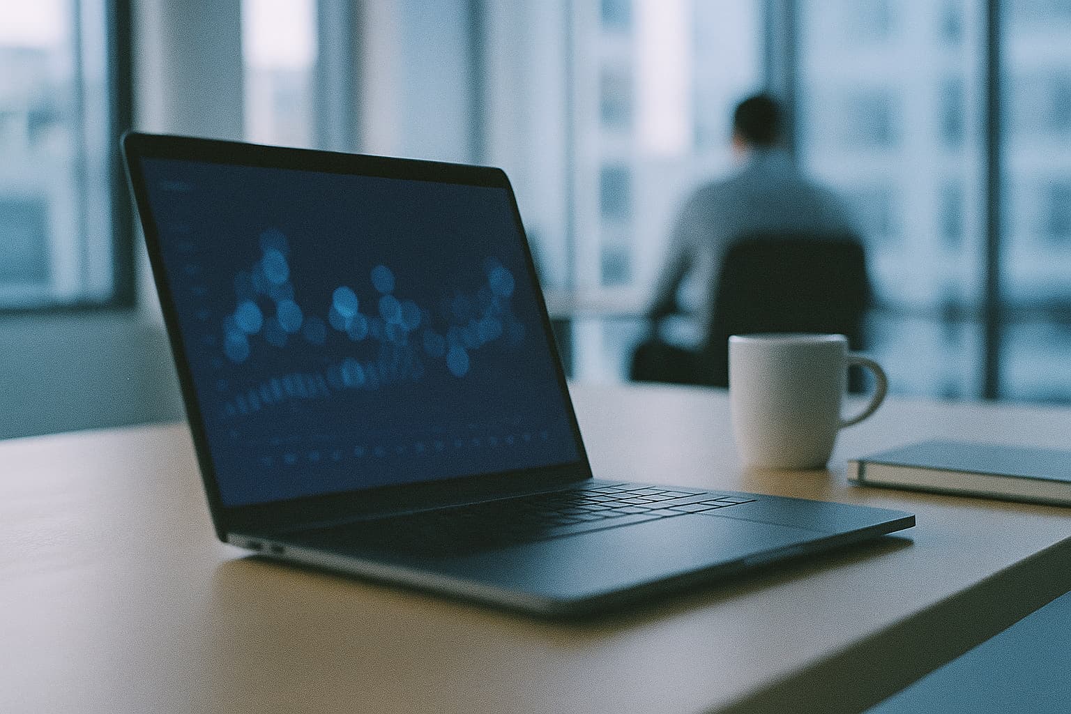 Laptop mit Reputations-Analytics-Dashboard